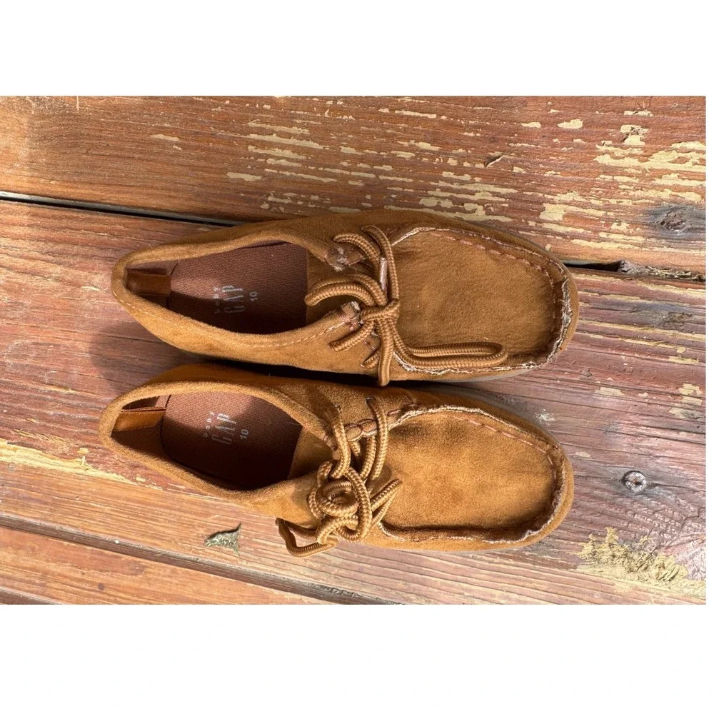 Baby Gap Toddler Boys Tan Brown Faux Suede Moc Boots Size‎ 10